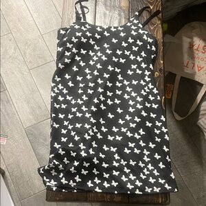 Amazon Black Active Wear Dress White Butterfly Print With Built in Shorts